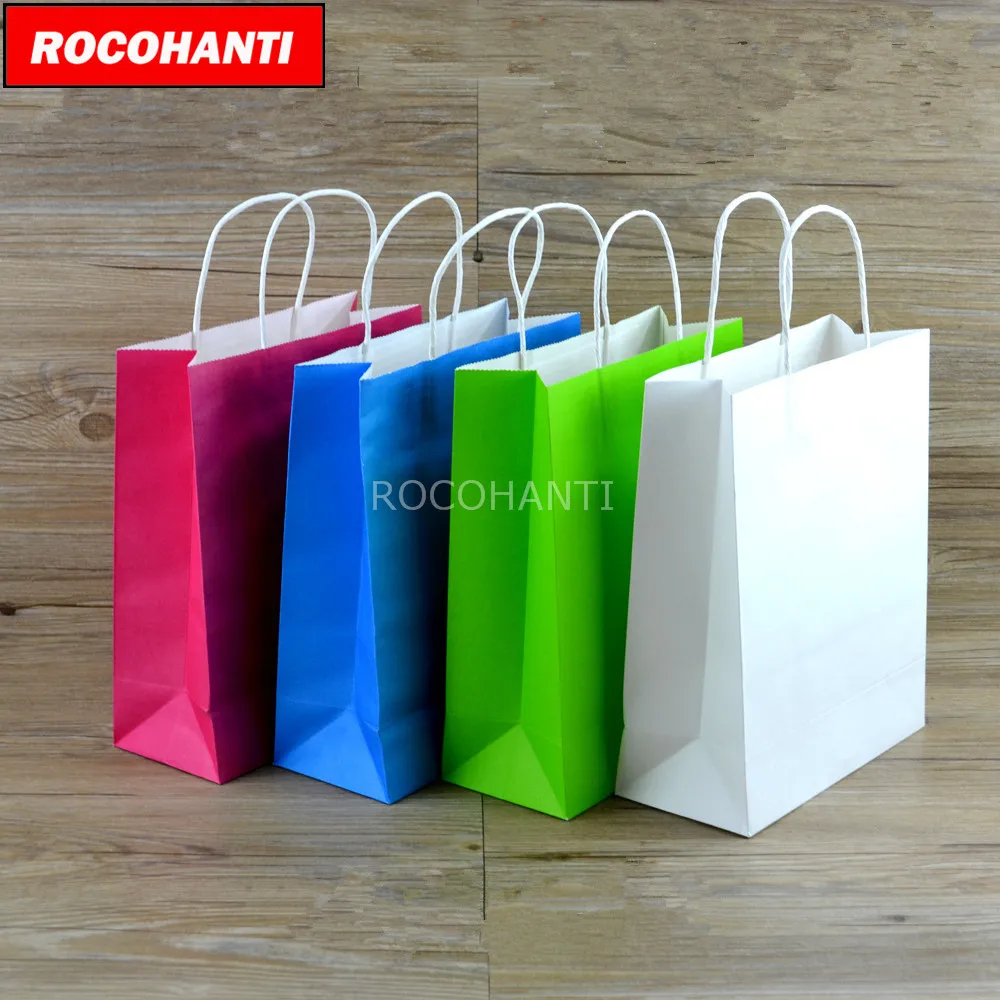 50X заказной тяжелый крафт-бумажный мешок розового цвета Рождественский Бумажный Пакет для покупок