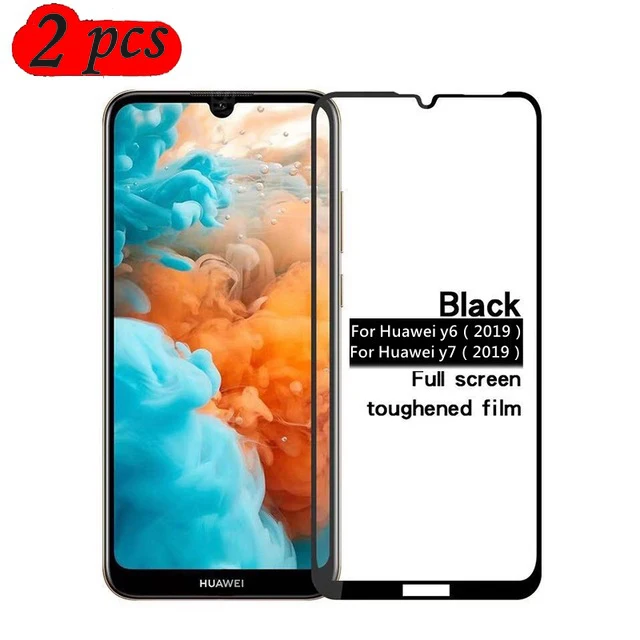2 шт. закаленное стекло для Huawei Y6 2019 полное покрытие 9H Взрывозащищенная защитная