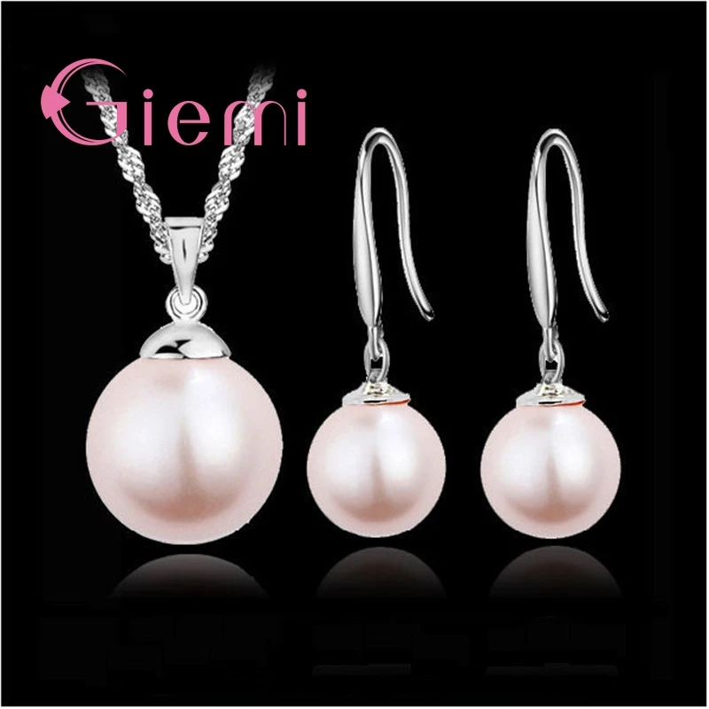 Классический ювелирный набор из жемчуга кулон стерлингового серебра 925 пробы