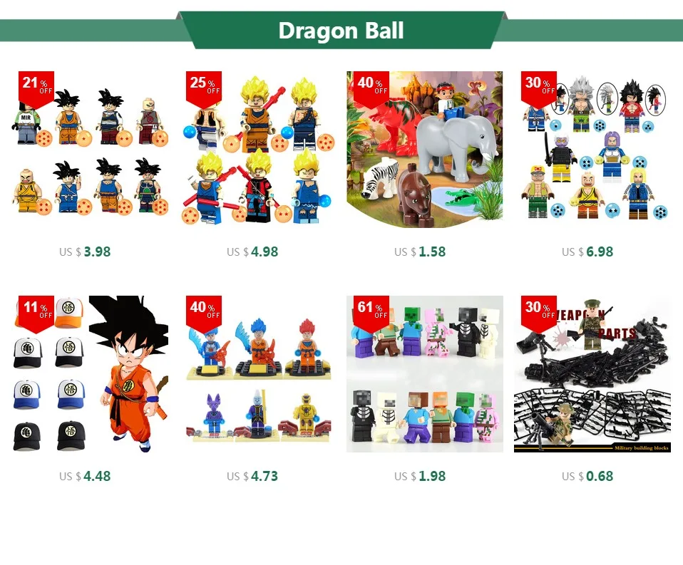 8 шт./лот Dragon Ball Z Black Goku Naba Sun Wukong Badak Dales фигурки строительные блоки Подарочная игрушка Бренд Минифигурка