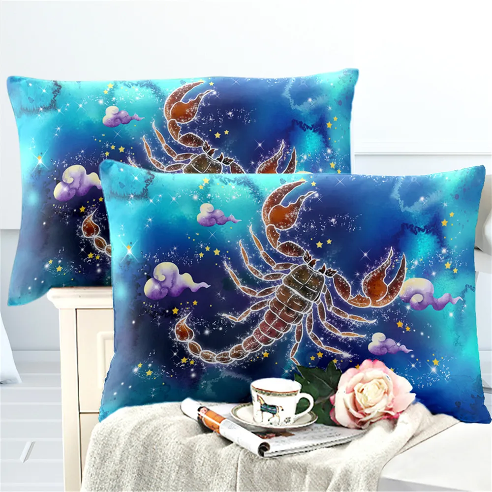 

Scorpio Constellation Bedding Set Dreamlike Cartoon Duvet Cover Set Colorful Galaxy Bedding Pillowcase Kids Bedroom Decor D40