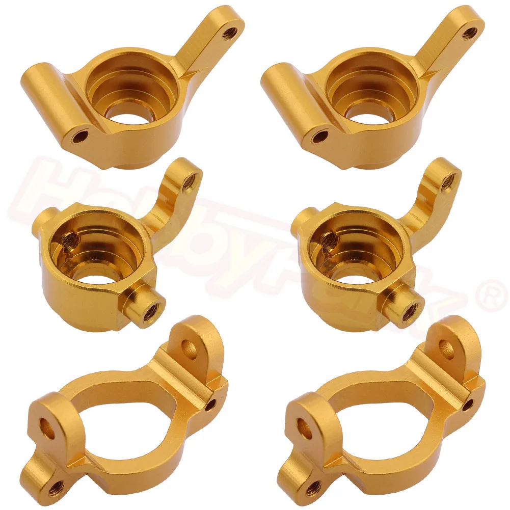 Golden 7284 Для Himoto E18 1/18 RC автомобилей обновленный комплект алюминиевый рулевой Кулак Руки концентратор Перевозчик набор M603 M604 M605 23603 23604 23605 - Цвет: Golden 7284
