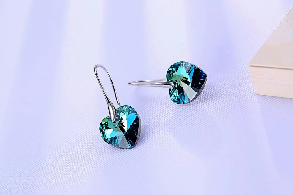 BAFFIN висячие серьги в форме сердца с кристаллами Swarovski для женщин,, серебряные ювелирные изделия для ушей, подарок для друзей