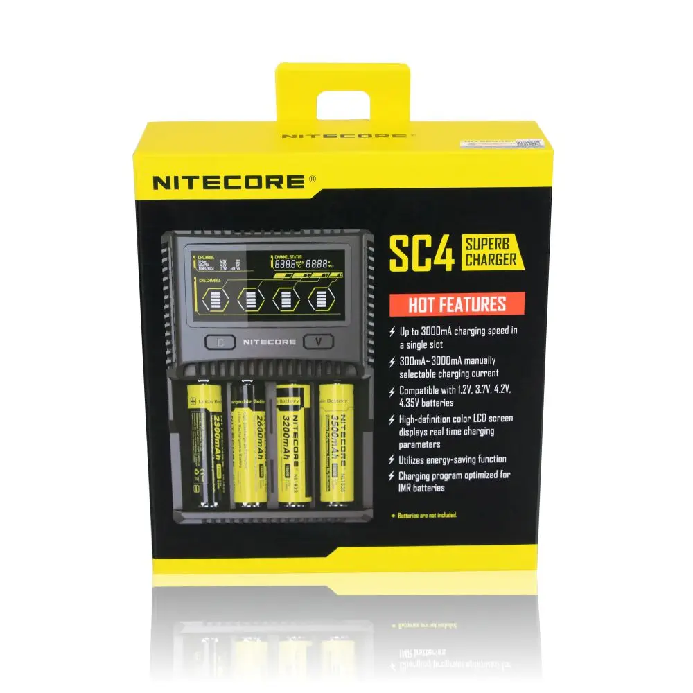 NITECORE SC2 SC4 Зарядное устройство интеллигентая(ый) Батарея выход USB зарядного устройства 3A для LiFePO4 литий Iion металл-гидридных или никель-гидридных и никель-кадмиевых типов аккумуляторов 18650 10340 10350 10440