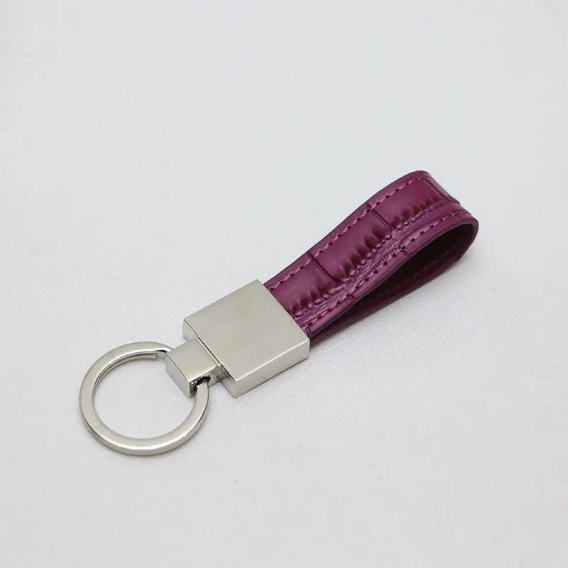 purple Индивидуальные оригинальные буквы кожаный брелок для женщин и мужчин Автомобильный ключ с узором «крокодиловая кожа» держатель для ключей высококачественный брелок для ключей - Цвет: purple