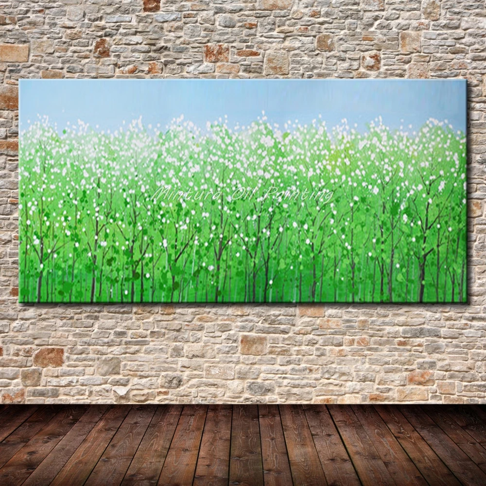 Mintura Art Large Size Hand Painted Tree Flowers Oil Painting On Canvas Modern Abstract Wall Pictures for Living Room Home Decor | Дом и сад