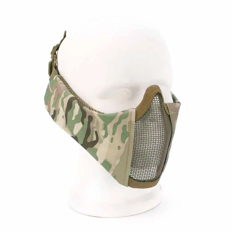 Страйкбол Tattico Fan Esercito Camuffamento Gioco Maschera di Pollo Nuovo tattico mezzo viso metal acciaio сетчатая сетка
