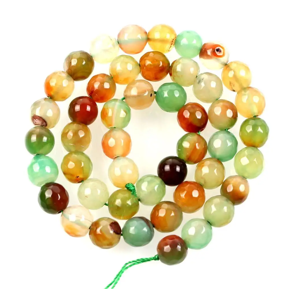 Yellow-green Agates 1" пряди натуральные каменные бусины, ювелирные изделия ограненные Агаты Красочные лавы бусины зеленый песчаник свободные разделительные бусины для изготовления ювелирных изделий - Цвет: Yellow-green Agates