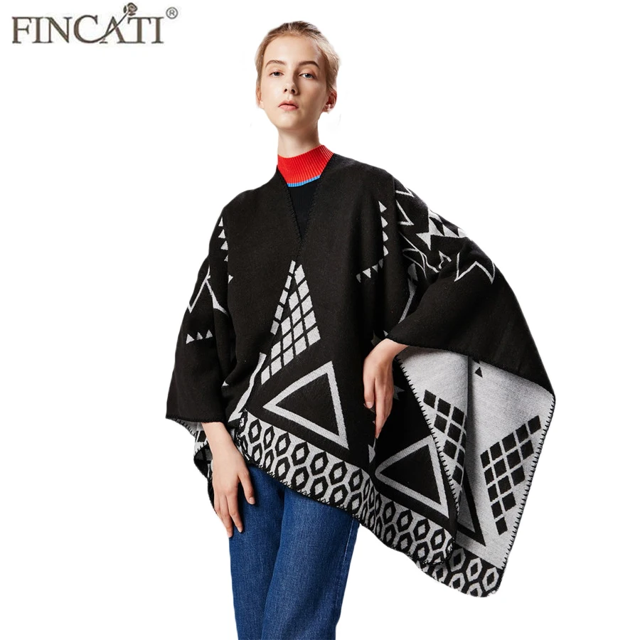 

Plaid Scarves Women Soft Poncho Cardigans Christmas Gift Elegant Lady Warm Thicken Outwear Clothes Tops For Out Wear 130*150 cm