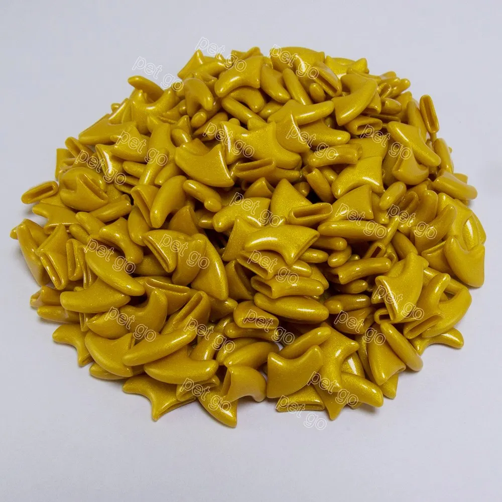 solid gold Новая мода, сплошной цвет, 100 шт./лот, кошачьи колпачки для ногтей, кошачьи лапы, мягкие лапы для кошек, 5* клей, 4 размера для кошек - Цвет: solid gold