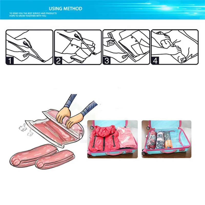 Компактные вакуумные компрессионные прозрачные мешки для хранения дорожный