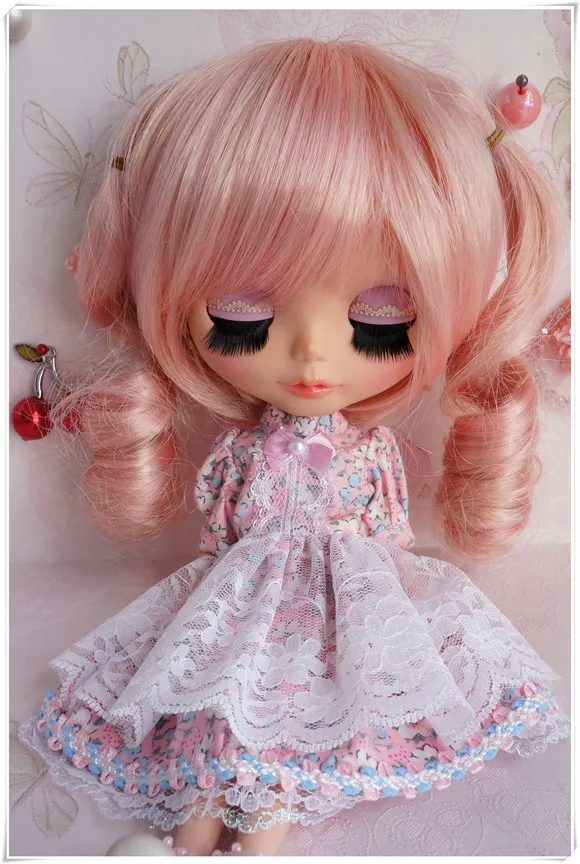 Дизайн Blyth платье с цветочным принтом BJD платье кукольный наряд Одежда для кукол(Fit blyth, озон, BJD, pullip, лат, ob, Dal, JerryB, 1/6 кукла