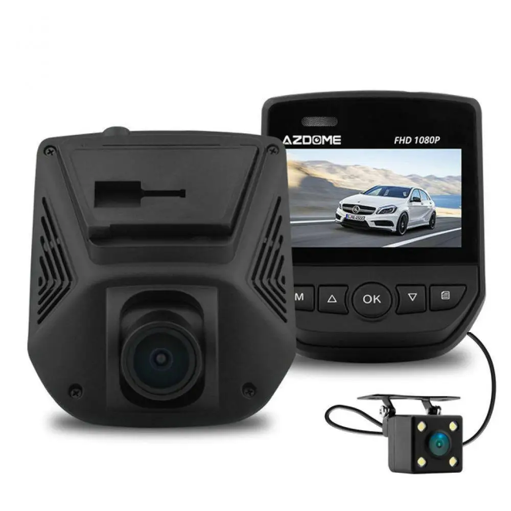 AZDOME A305 двойной объектив FHD 1080P Автомобильный видеорегистратор Dash Cam ЖК экран Dashcam