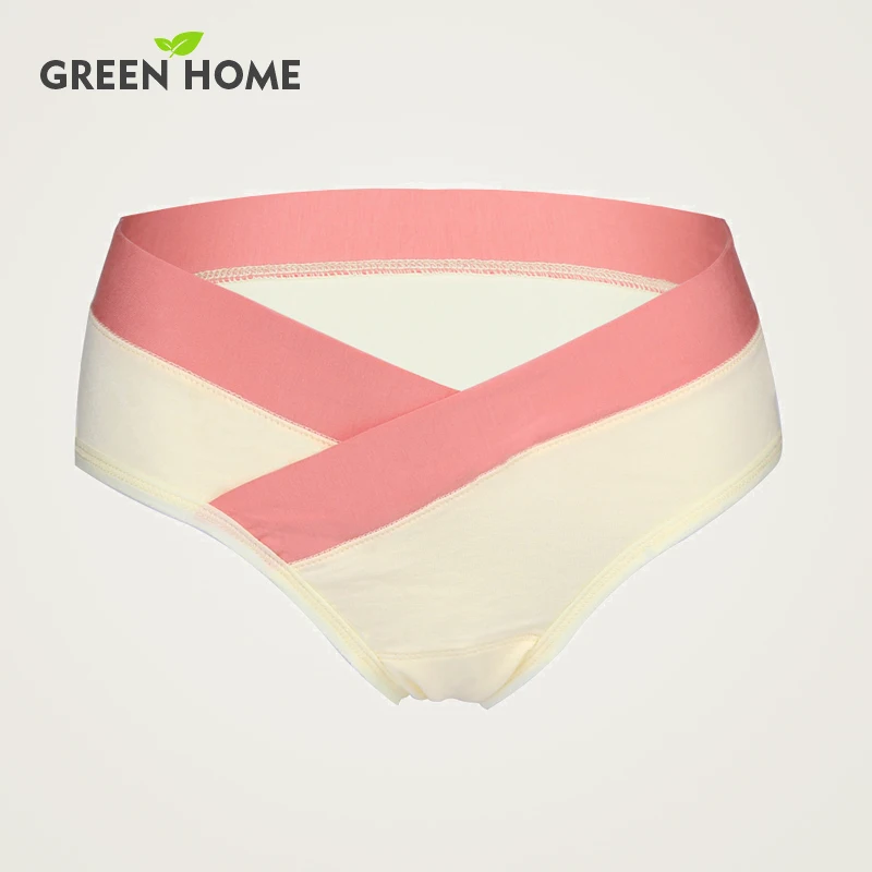 Зеленый дом материнства трусики нижнее белье низкой талией бесшовные Большие размеры разноцветная с