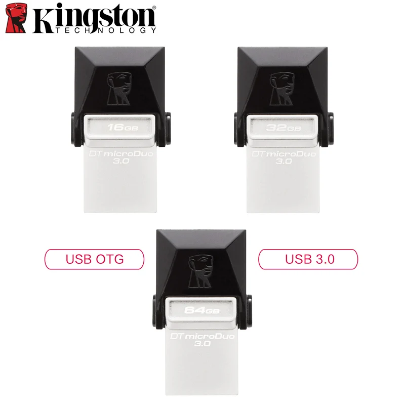 Kingston MINI USB флэш-накопитель 3,0 64 ГБ 32 ГБ 16 ГБ OTG Pem привод для смартфонов и планшетов MicroUSB флеш-карта памяти 2в1 флешка