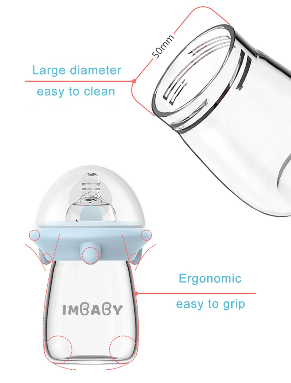 IMBABY 120/300 мл бутылочка для кормления бутылочки для кормления детские бутылочки для кормления 0-36 м силиконовая соска тяжелый шар соломы