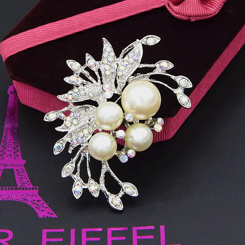 Женская Брошь в вечерние цветка с жемчугом|flower brooches for women|pearl flower broochbrooches women |