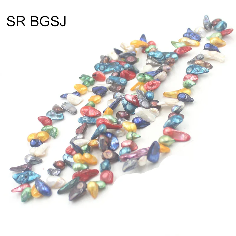 

Free Shipping Handmade Jewelry Freeform Mixed Teeth Pearl Beads Knot Sweater Long Necklace 8-16mm 48" 64" 100"
