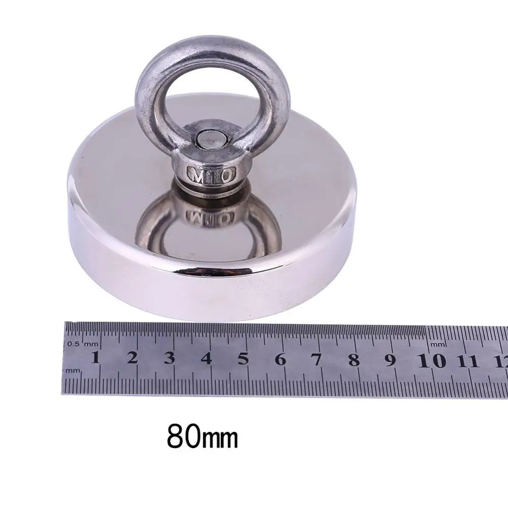 80mm Неодимовые поисковые магнитные горшки с рым болтом восстановление рыболовное магнитное крепление антенны магнитные Монтажные Основания - Цвет: 80mm