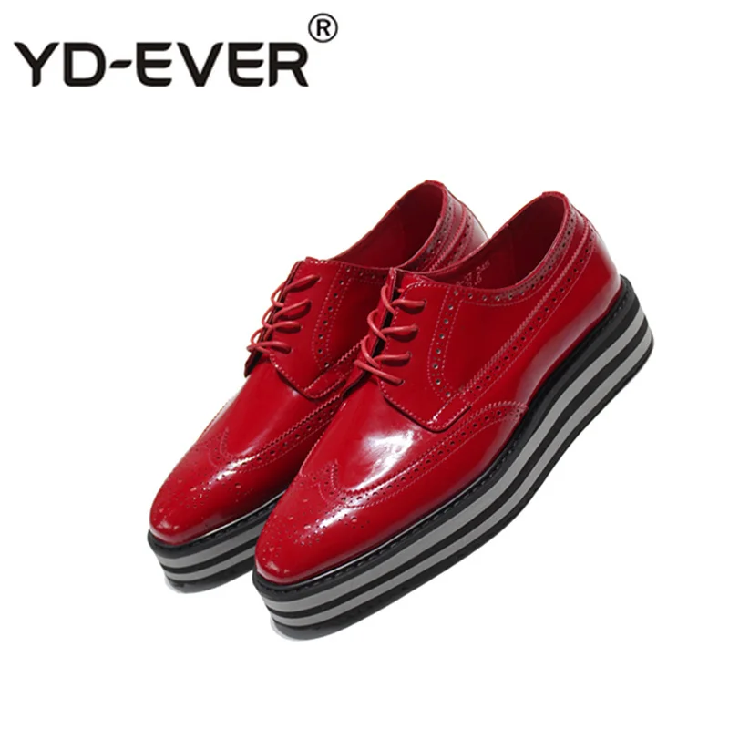 Черные туфли-оксфорды на платформе с перфорацией типа броги туфли толстой мягкой