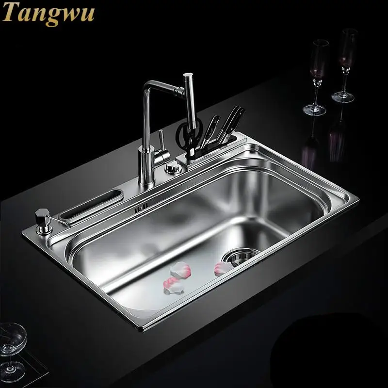 Кухонная мойка бесплатная доставка многофункциональная утолщенная раковина из