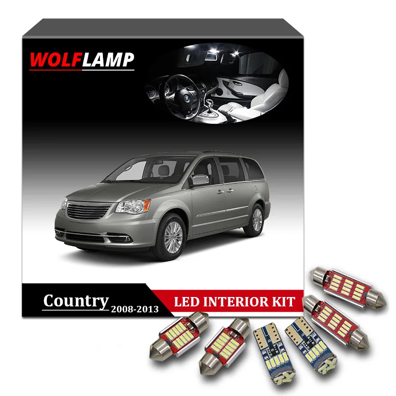 Wolflamp 13 шт. белый Canbus Светодиодные внутренние автомобильные фары для 2008-2013 Chrysler Town
