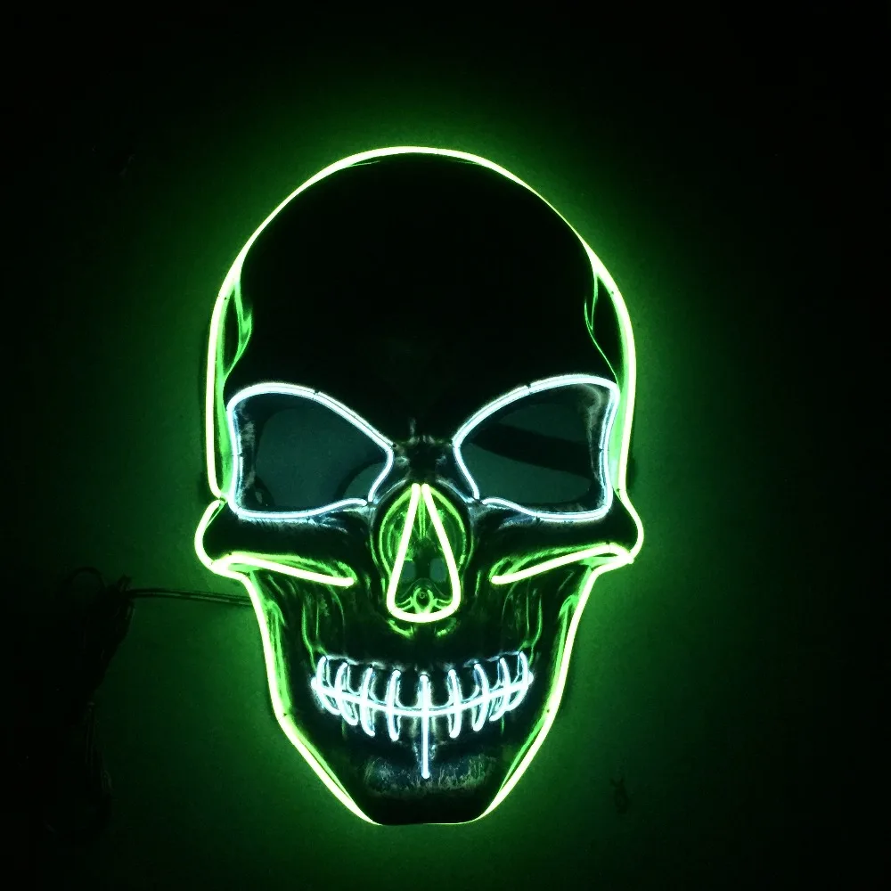 Full Face Led Mask Halloween Scary Masks Adult Birthday Party Decorations Purge Highlighting Luminous Cosplay Costume | Дом и сад