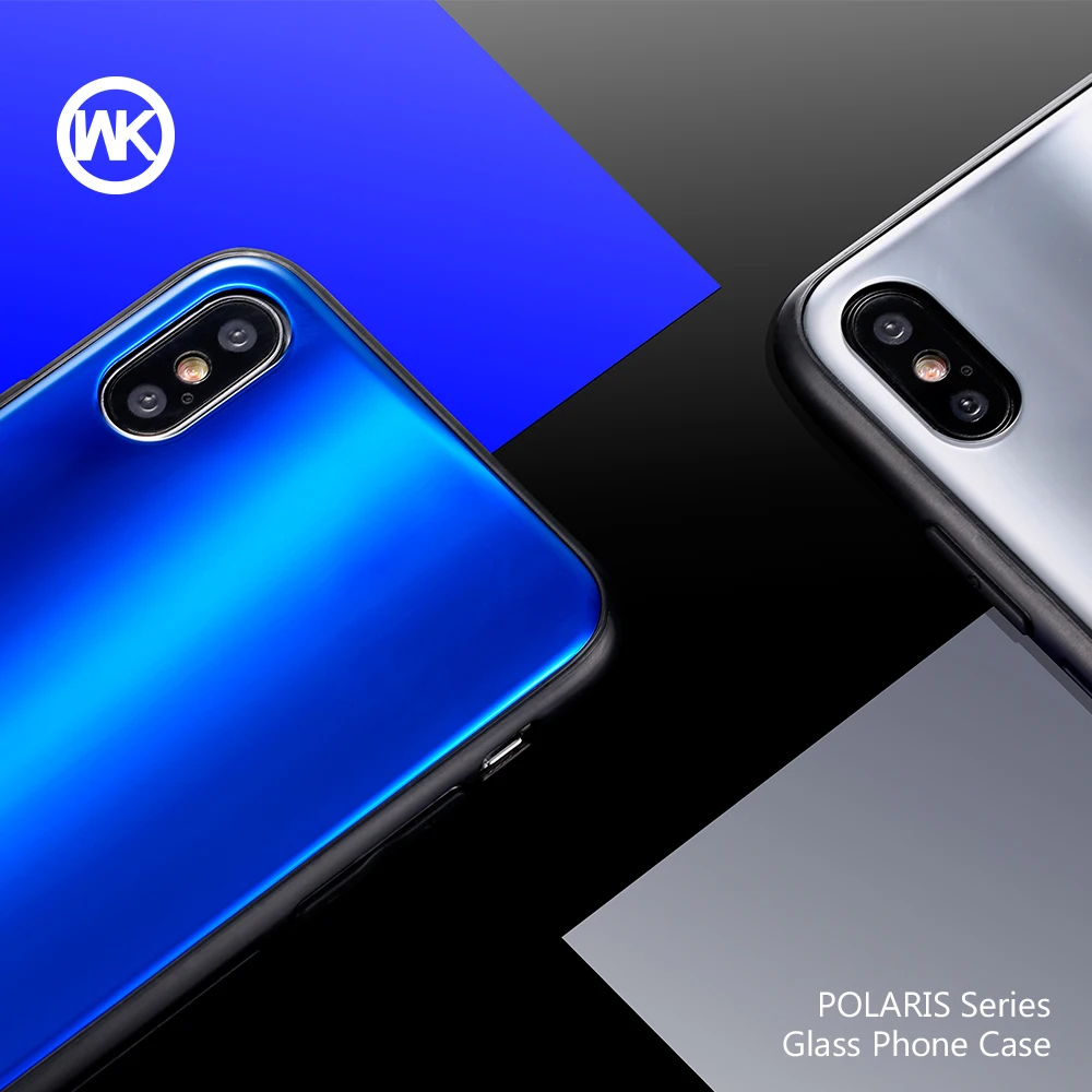 Дизайн WK чехол из закаленного стекла для телефона iPhone X роскошный Ультратонкий