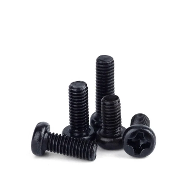 

30pcs M2.5 Black zinc plating GB818 series Round head Phillips screw Machine screws 4mm-12mm Length