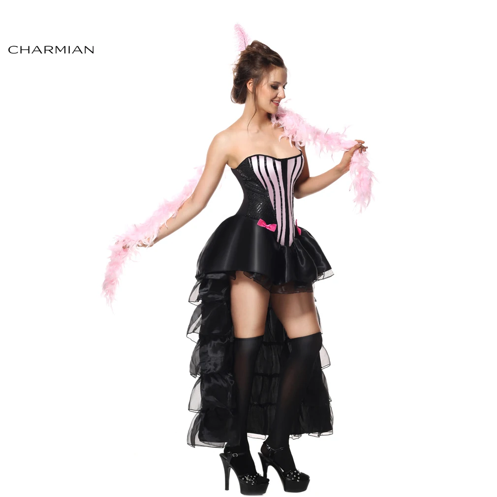 Charmian костюм на Хэллоуин для женщин Бурлеск корсет платье Танцы