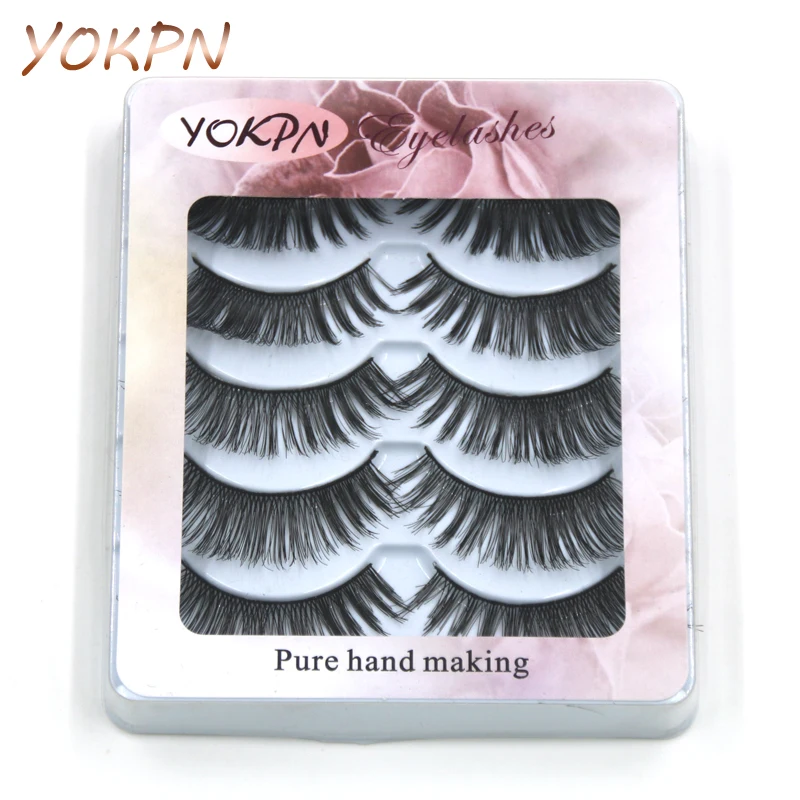 YOKPN Искусственные ресницы ручной работы натуральные удлиненные толстые