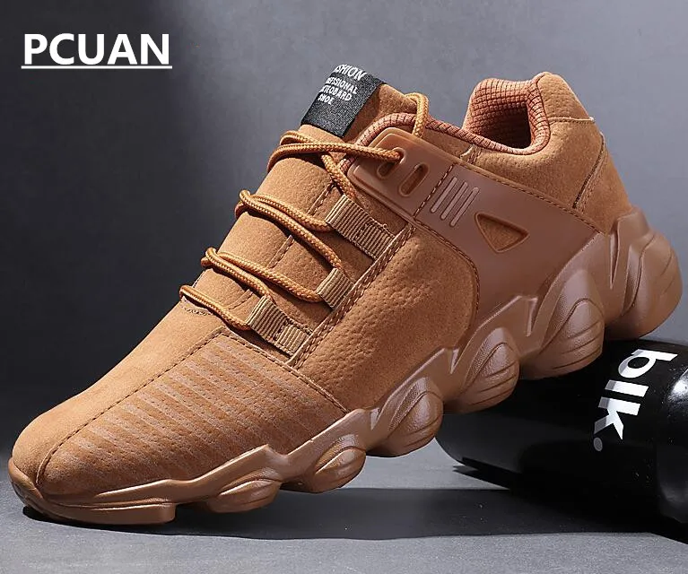 Hot 2018 fashion casual shoes men's flat autumn and winter warm black yellow size 39-46 | Обувь