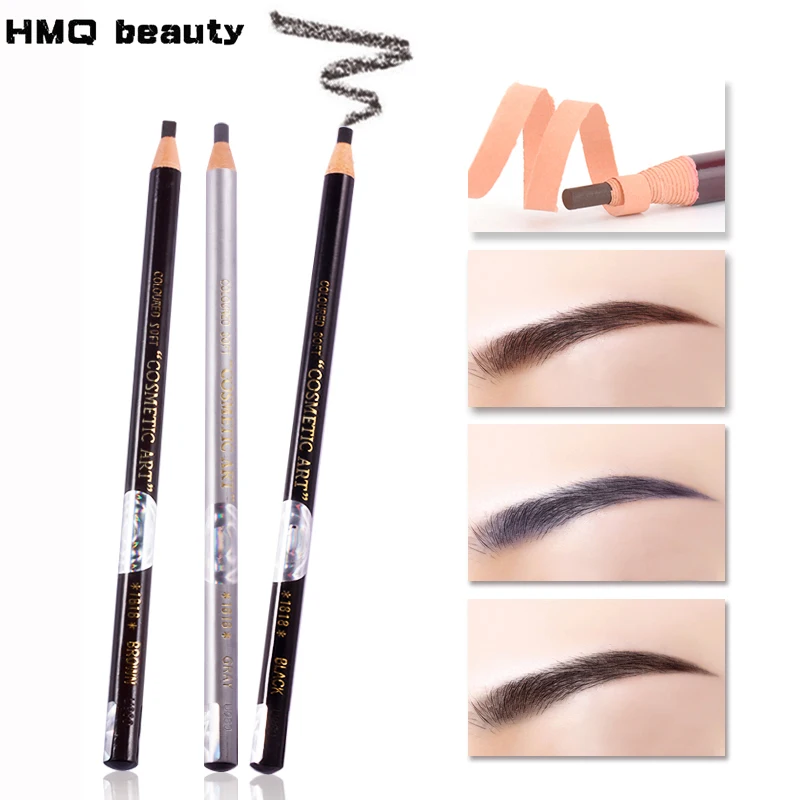 Карандаш для бровей долговечный водонепроницаемый темно коричневый черный