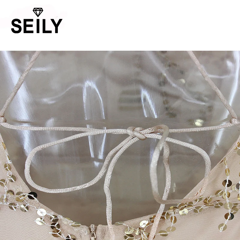 Женское блестящее платье seilly Золотое длинное платье-макси с высоким разрезом