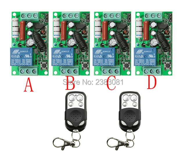 2016 Новый AC220V 1CH 1channe RF wireless переключатель системы дистанционного управления teleswitch 2X передатчик + 4X приемник, 315/433 МГц