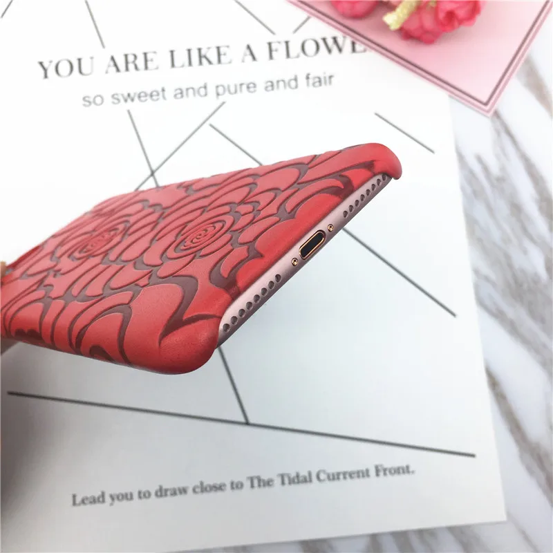 Luxury silicone soft case For Apple iphone6 6s 7 7Plus fashion slim Rose Flower iphone7Plus 6Plus woman cases shell cover |