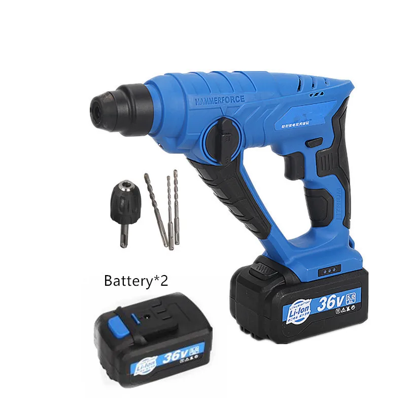 Электрическая роторная дрель молот 36 В перезаряжаемая литиевая батарея бытовые