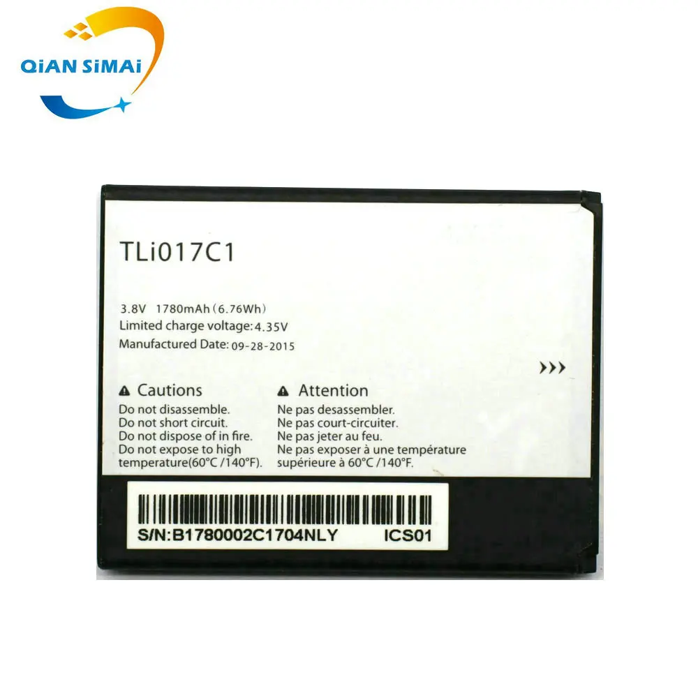 Сменный аккумулятор QiAN SiMAi TLI017C1 для мобильного телефона Alcatel One Touch PIXI 3 4 5 дюйма 5019D