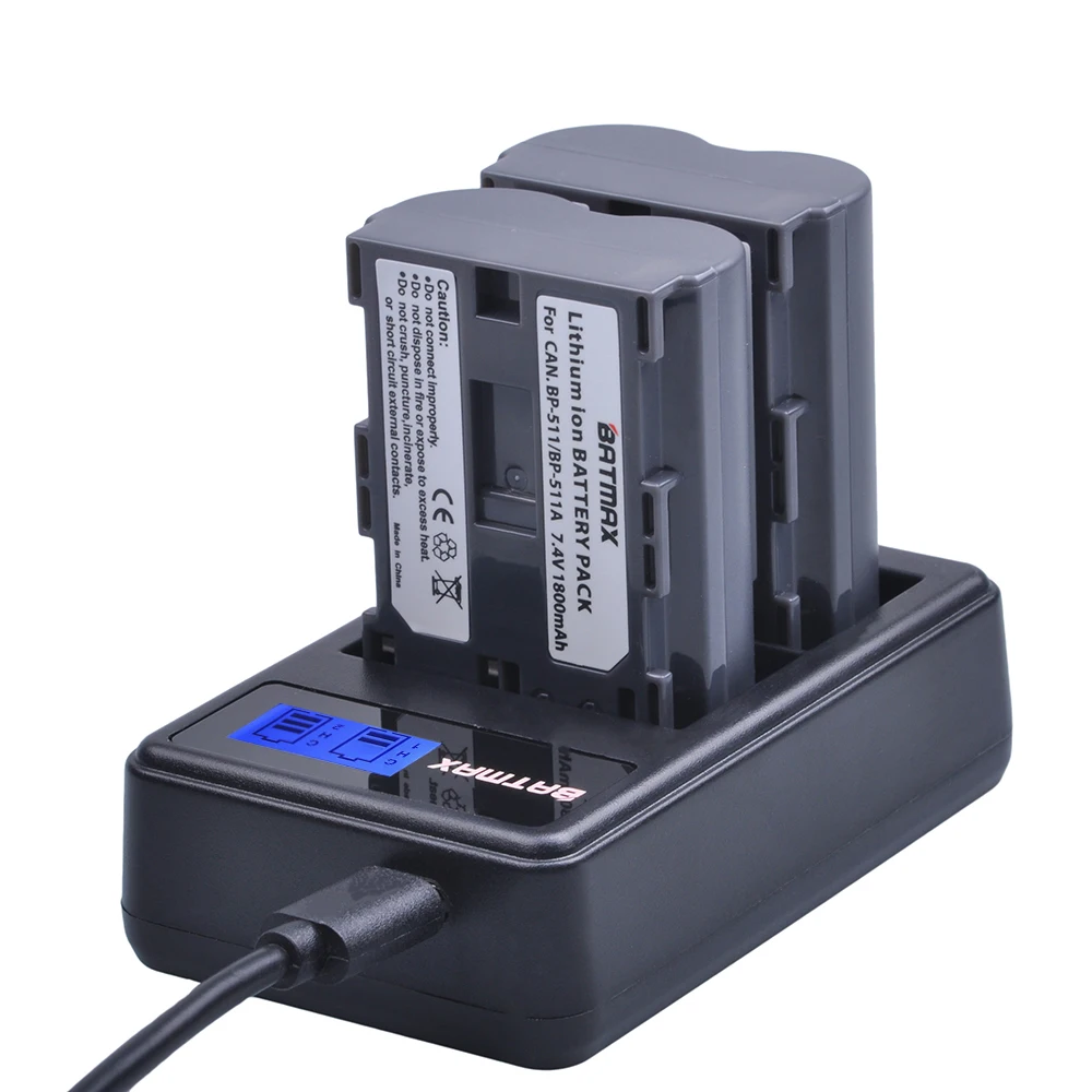 Аккумулятор и зарядное устройство с двумя USB портами для Canon G6 G5 G3 G2 G1 EOS 300D 50D 40D 30D 20D