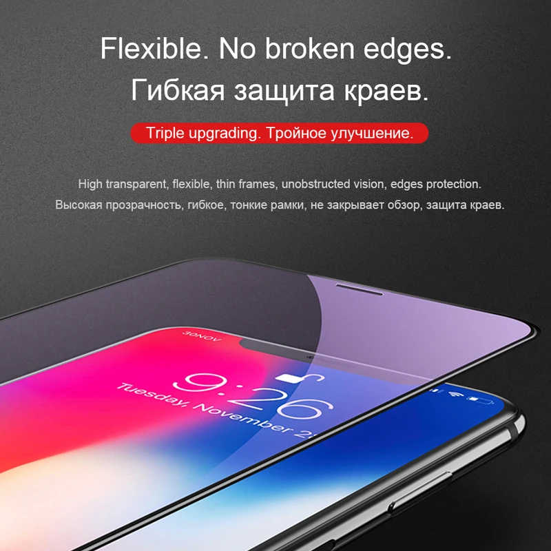 9D полное покрытие закаленное стекло для iPhone X XS 0 25 мм 3D Защита экрана 11 Pro Защитная