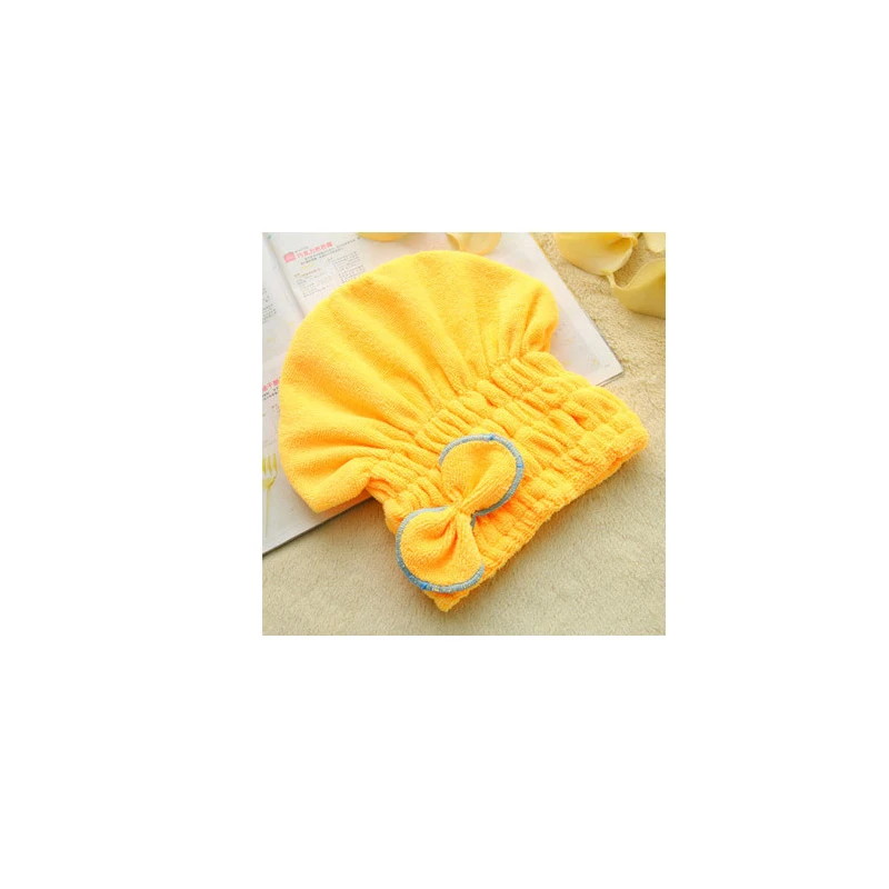 Цвет: желтый DINIWELL Women Girls Lady's Quick Dry Bath Hair Drying Towel Head Wrap Hat Makeup Shower Cap Bathing Tool Towel Head Wrap Hat - Цвет: Цвет: желтый