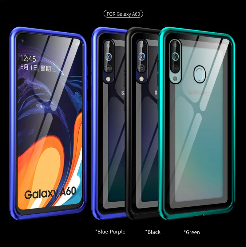 Роскошный металлический чехол с ручным винтом для samsung Galaxy A70 A60 A50 A40 A30 A20 A10, гибридный суперпрозрачный чехол из закаленного стекла