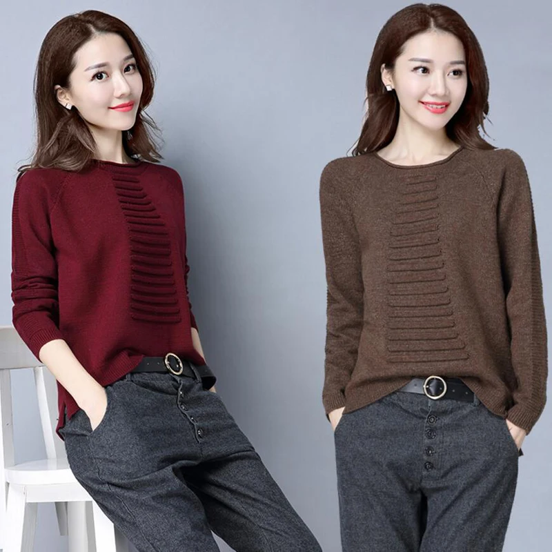 Women Sweaters 2018 Hot Sale Winter O-neck Long Sleeve Sweater Pullovers Knitted pull femme Female Warm Tops | Женская одежда