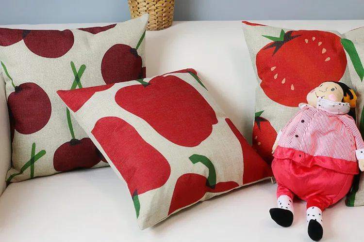 Простая Скандинавская идиллическая Подушка с принтом деревни Милая Красная