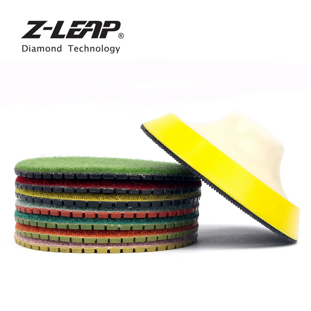 Z LEAP 4 дюйма 7 шт. Алмазный полировальный диск и 1 губчатая подкладка абразивный