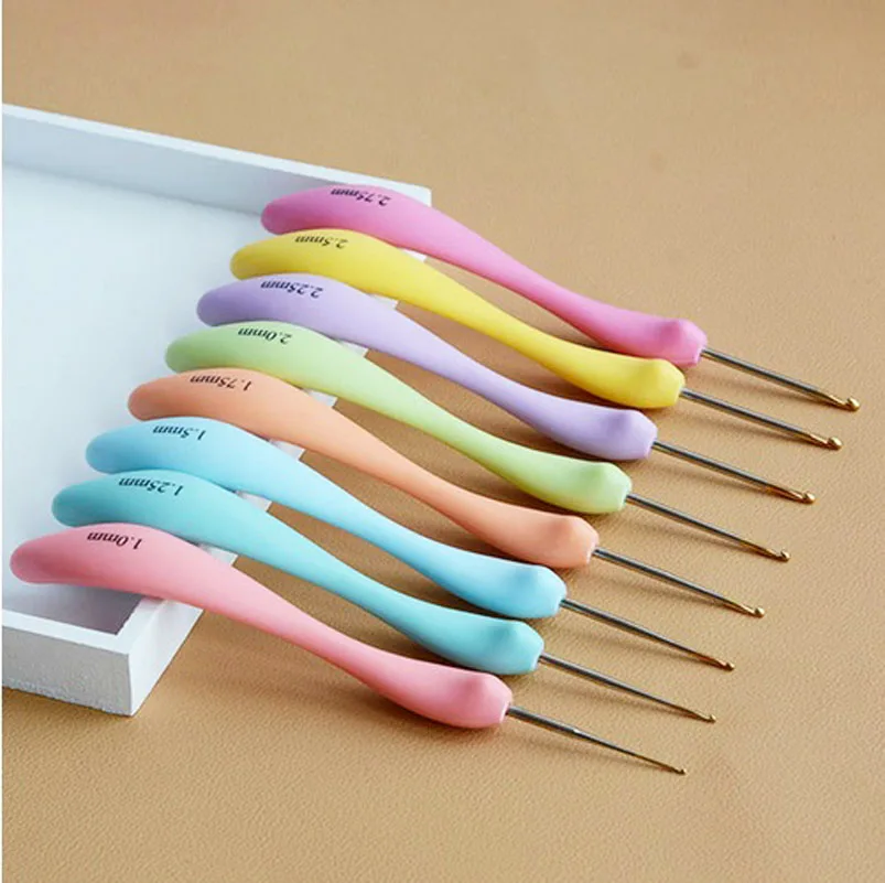8 шт. Гибкие Алюминиевые крючки для вязания 1 0 2 75 мм|knitting needles|crochet needle set softneedle knitting