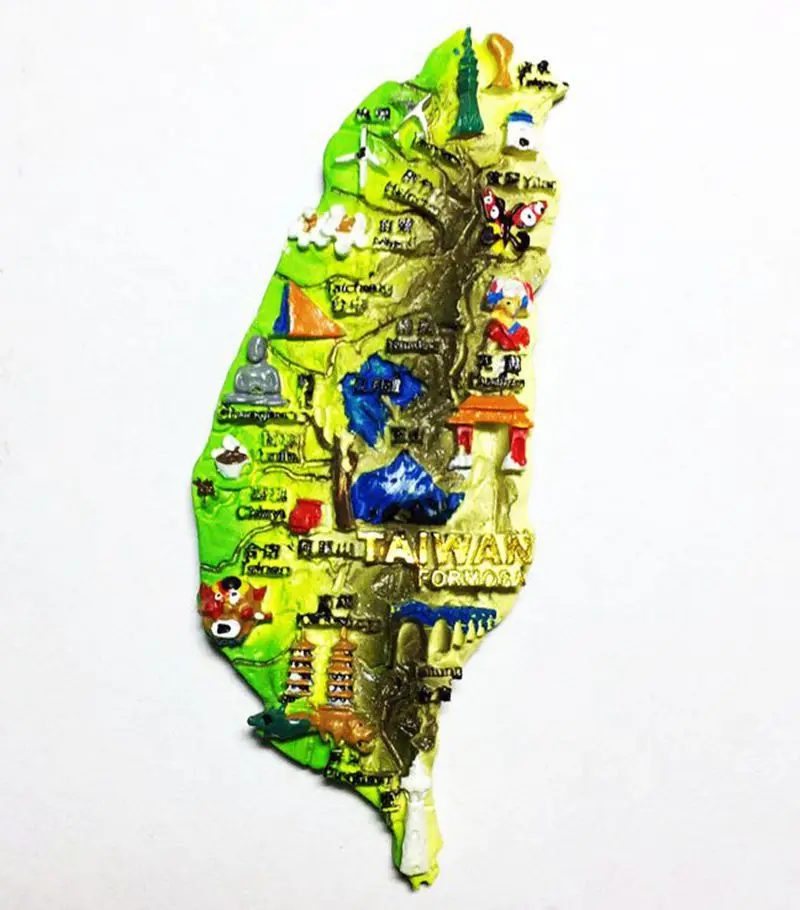 

Ручная роспись, карта Тайваня, 3D магниты на холодильник, дорожные сувениры, магнитные наклейки на холодильник, домашний декор