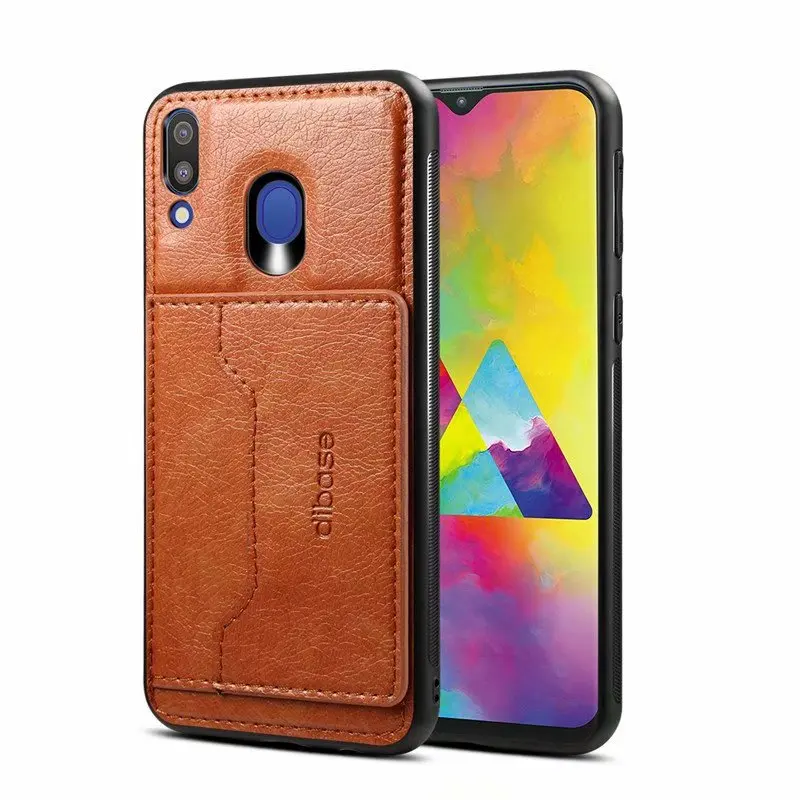 JIATEXIN ТПУ бампер чехол для Samsung Galaxy M20 PU кожаный M10 магнитный держатель с кармашком