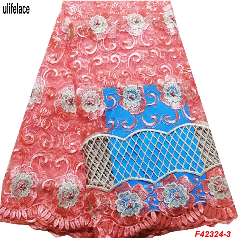 Африканский белый цвет бисерный Гипюр кружево Французская ткань Высокое