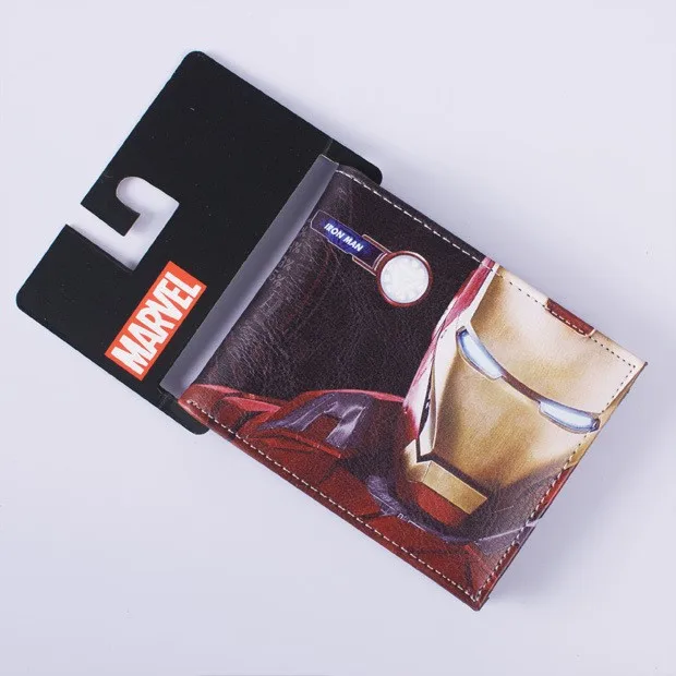 Comics DC Marvel кошелек Капитан Америка карты сумки известный Амин Мультфильм кожаный мужской повседневное Фирменные женские кошельки
